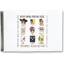 Renklime Tükenmez Resim Defteri-1 Ressam Kediler - 35X50CM
