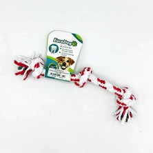 Snmswrld Eurodog Diş Ipi Üç Düğüm Beyaz Kımızı Çizgi 15 cm