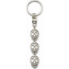 Herşey Nota Üçlü Kafatası Figürlü Metal Anahtarlık – Uzun Tasarım