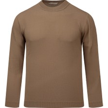 Hatemoğlu Kahverengi Regular Fit Yarım Balıkçı Yaka Rayon Kazak