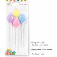 Fun World 4lü Balon Şekilli Pasta Mumu Seti