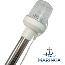 Marinox Çıpa Fenerli Işıklı Bayrak Direği – Hareketli Ayaklı Marin Tip Paslanmaz Direk (Çeşitleri)