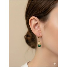 Eski Yeni Antik Bronz Küpe (Yeşil)