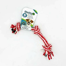 Snmswrld Eurodog Diş Ipi Üç Düğüm Kımızı Beyaz Çizgi 15 cm