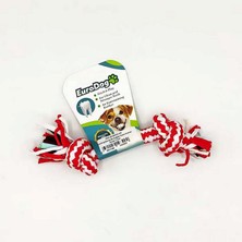 Snmswrld Eurodog Diş Ipi Iki Düğüm Kalın Kırmızı Beyaz 15CM