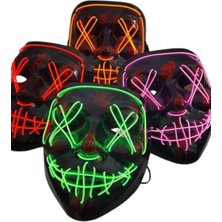 Astraltech Led Işıklı Neon Maske Cadılar Bayramı Maskesi Korkunç Korku Maskesi