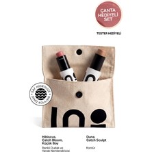 INO Beauty Dune Contour Stick 9,5gr + Hibiscus Stick Ruj & Allık 4,5gr + Makyaj Çantası
