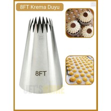 Jet's Home Büyük Boy 8ft  Yıldız Krema Duyu Cupcake, Kurabiye ve Hamur Şekillendirici Paslanmaz Çelik Süsleme Uç