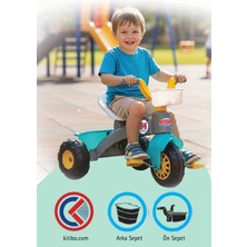 Pilsan Atom Bisiklet Gri-Yeşil – Pedallı 3 Tekerlekli Çocuk Bisikleti, Sepetli Denge Geliştirici İlk Bisiklet