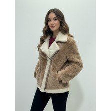 Paolo Framinco PF-078 Kuzu Derisi Cappuchıno Kürk Deri Ceket