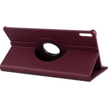 Üreticiniz Newface Huawei Matepad 11 10.9 360 Tablet Deri Kılıf - Mürdüm 481348