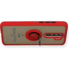 Üreticiniz Newface Xiaomi Redmi Note 8 Pro Kılıf Montreal Yüzüklü Silikon Kapak - Kırmızı 4