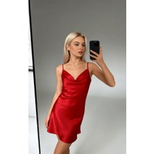 Degaje Yaka Saten Gecelik