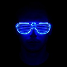 Vice Avm Mavi Led Işıklı Parti Gözlüğü - Neon Glow Gözlük 3 Modlu TG-V 10339