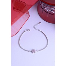 Innuendo Jewelry 925 Ayar Gümüş Pembe Lotus Bileklik