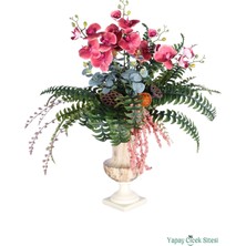 Yapay Çiçek Sitesi Seramik Saksıda Premium Yapay Çiçek Aranjmanı Model 3