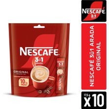 Nescafe 3ü1 Arada Original Çözünebilir Kahve 17,5g 10'lu Paket Zengin Tatlı
