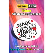 Sb Store Made With Love Ambalaj Kargo Hediye Paketleme Etiketi Model 7 - 96 Adet 3cm