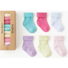 Concon Bebe Pamuklu 0-6 Ay Yeni Doğan Kız Bebek 6'lı Bebek Çorabı