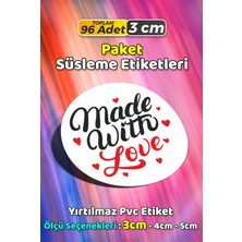 Sb Store Made With Love Ambalaj Kargo Hediye Paketleme Etiketi Model 5 - 96 Adet 3cm