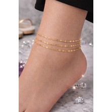 Marka Tasarım Altın Renk Çelik  Halhal  (Şık Görünüm)