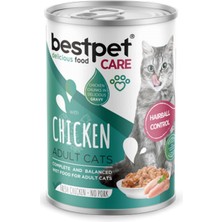 Snmswrld Bestpet 400 gr x 12 Adet  Yetişkin Kediler Için Tüy Yumağı Kontrolü Sağlayan Tavuk Eti Parçalı ve Soslu Mama