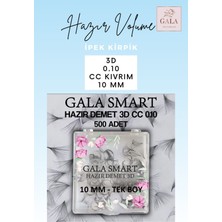 Gala Smart  Hazır Demet 3D 0.10 cc 10 mm Kutu Ipek Kirpik No:3d 0.10 cc 10 mm
