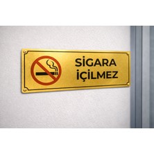 Outdoor One Sigara İçilmez Gold Metal Uyarı Levhası 7x20 cm – Ofis & İşletme
