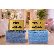 Outdoor One Lütfen Galoş Giyiniz Gold Uyarı Levhası – Temiz Kirli Galoş 10x10cm