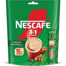 Nescafe 3ü1 Arada Fındık Aromalı Granül Kahve 10'lu Paket