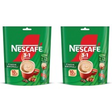 Nescafe 3ü1 Arada Fındık Aromalı Granül Kahve 10'lu Paket (2 Adet)
