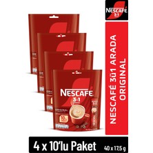 Nescafe 3ü1 Arada Original Çözünebilir Kahve 17,5g 10'lu Paket Taze Çekilmiş Lezzetli Aroma