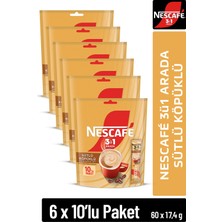 Nescafe 3ü1 Arada Sütlü Köpüklü Çözünebilir Kahve 10'lu Paket 17,4g Menşei Türkiye Lezzetli