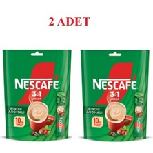 Nescafe 3ü 1 Arada Fındık Aromalı 10'lu Paket x 2 Adet