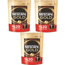 Nescafe Gold 180 gr 3'lü Set Menşei Türkiye Yoğun Aroma ve Özel Kavrulmuş Kahve