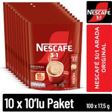 Nescafe Nescafé 3ü1 Arada Original Çözünebilir Kahve 10 x 10'lu Paket (10X17,5G)