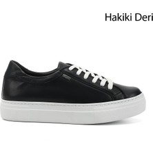 Gönderi(r) Kadın Lacivert Antik Bağcıklı Dolgu Taban Hakiki Deri Sneaker