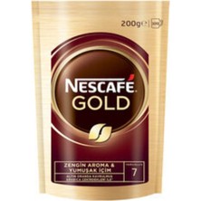 Nescafe Gold Yumuşak Içim 200 gr Zengin Aroma ile Ekonomik Paket Türkiye Menşeli Kahve