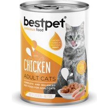 Snmswrld Bestpet 400 gr x 12 Adet Yetişkin Kediler Için, Taze Tavuk Parça Etli ve Soslu Yaş Mama