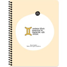 Keskin Color Hisli Şeyler Burçlar Serisi 16,5X22,5 Çizgili Spiralli Stickerli Defter - Maymun Iştahlı Demeyelim De Yeniliklere Açık Diyelim