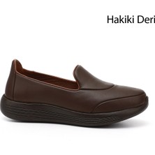 Gönderi(r) Kadın Kahve Antik Dolgu Taban Hakiki Deri Comfort Ayakkabı