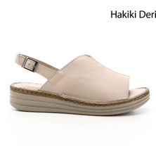 Gönderi(r) Kadın Bej Dolgu Topuk Hakiki Deri Comfort Sandalet