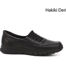 Gönderi(r) Kadın Siyah Dolgu Taban Hakiki Deri Comfort Ayakkabı