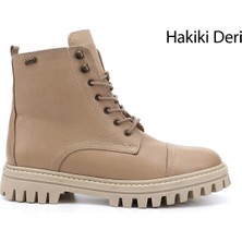 Gönderi(r) Kadın Nude  Fermuarlı Termo Taban Hakiki Deri Postal Bot