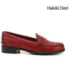 Gönderi(r) Kadın Kırmızı  Hakiki Deri Loafer Ayakkabı