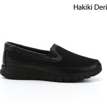 Gönderi(r) Kadın Siyah  Dolgu Taban Hakiki Deri Comfort Ayakkabı