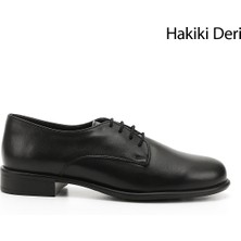 Gönderi(r) Kadın Siyah Bağcıklı Hakiki Deri Oxford Ayakkabı