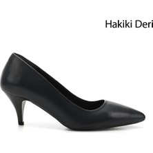 Gönderi(r) Kadın Lacivert Antik Sivri Burun İnce Topuklu Hakiki Deri Stiletto
