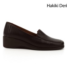 Gönderi(r) Kadın Kahve  Dolgu Taban Hakiki Deri Ayakkabı