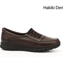 Gönderi(r) Kadın Kahverengi Dolgu Taban Hakiki Deri Comfort Ayakkabı